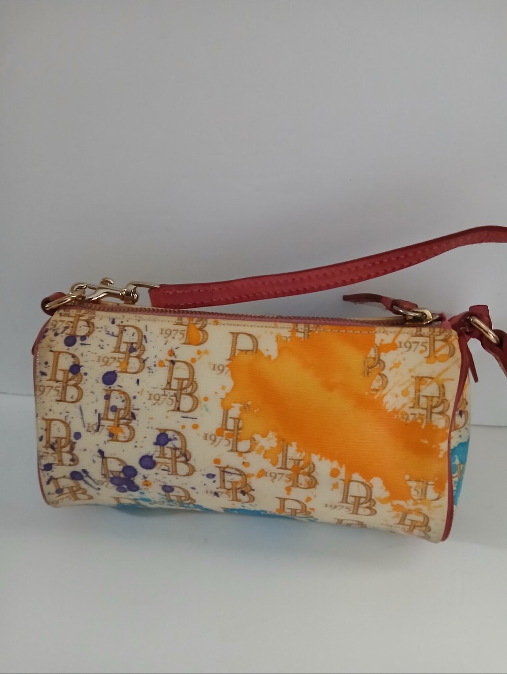 Dooney&Bourke Paint Splash Splatter Barrel Bag Y2K - Picture 3 of 7